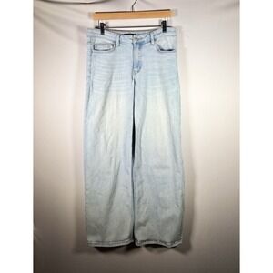 Oneso Mid Rise 90s Wide Leg Stretchy Jeans Womens 30 Light Wash Blue Denim Baggy